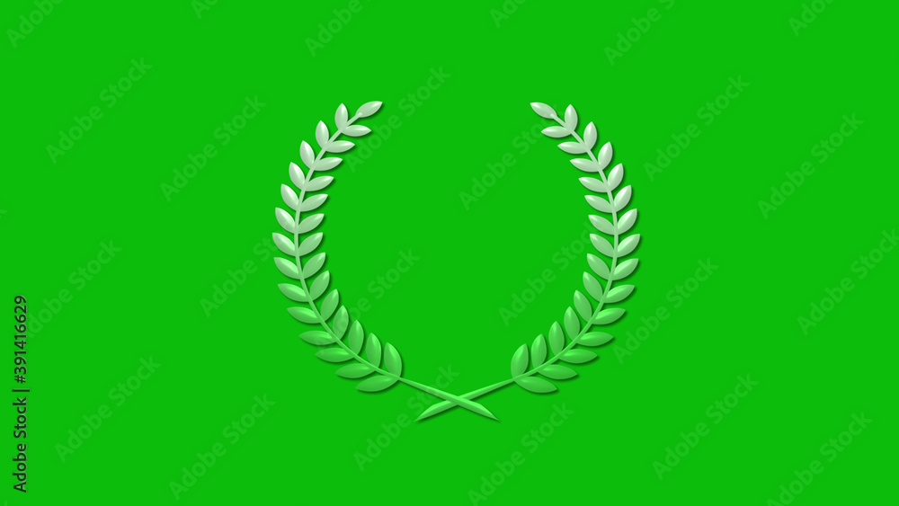 Amazing green gradient 3d wheat icon on green background Amazing green gradient 3d wheat icon on green background