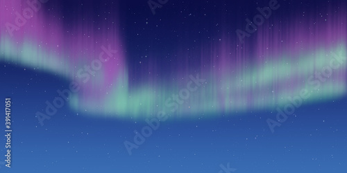 Polar lights, starry sky. Northern landscapes. Vector illustration, EPS10