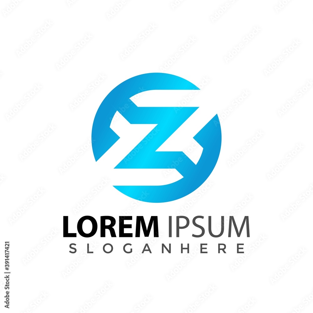 Abstract Gradient Letter Z Circle logo design element vector illustration Abstract Gradient Letter Z Circle logo design element vector illustration