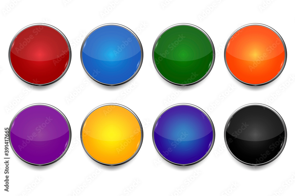 Abstract icon with colored buttons on blue background. Vector web button. Round shape. Stock image. EPS10. Abstract icon with colored buttons on blue background. Vector web button. Round shape. Stock image. EPS10.