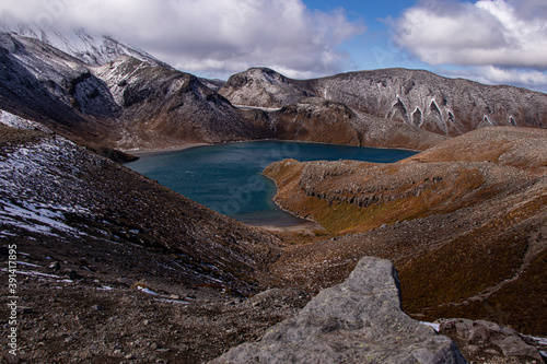 Upper Tama Lake Landscape, Tongariro National Park, New Zealand