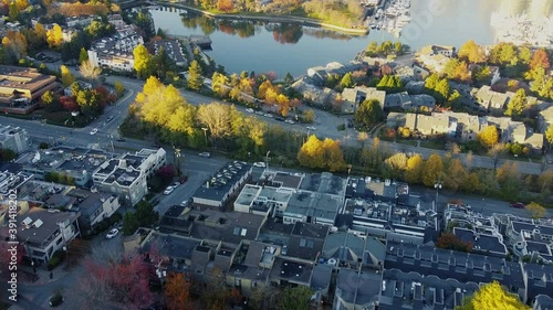 Top down view of Vancouver neighbourhood near Granville island