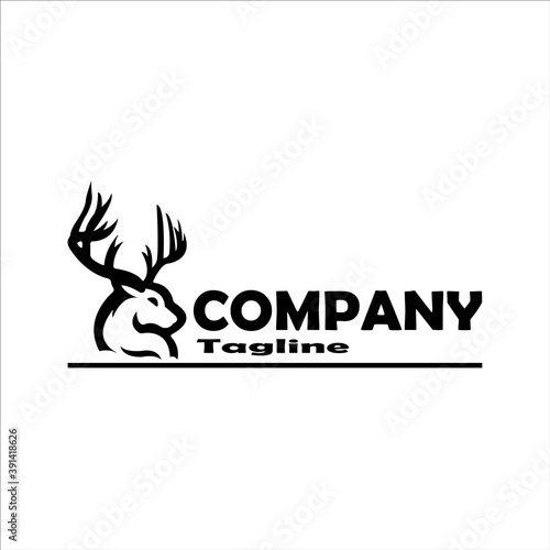 Minimalist deer logo icon design template elements