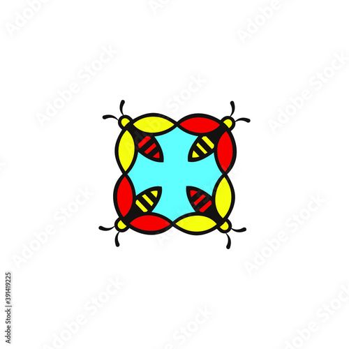 logo hive bee icon templet vector