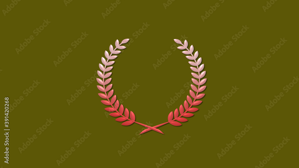 Best red and white gradient 3d wheat icon on yellow dark background Best red and white gradient 3d wheat icon on yellow dark background
