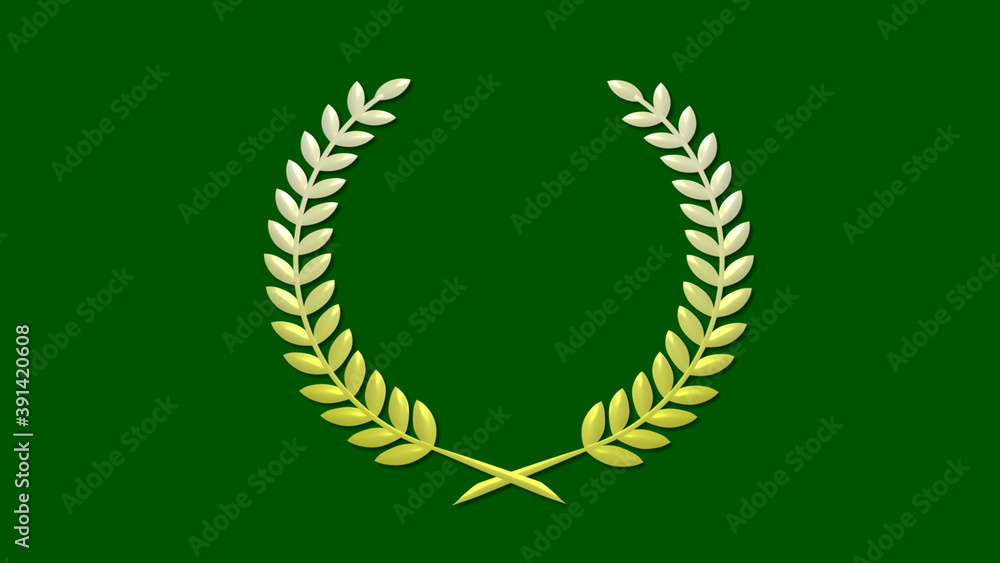 Beautiful yellow gradient 3d wheat icon on green dark background, New wheat icon Beautiful yellow gradient 3d wheat icon on green dark background, New wheat icon