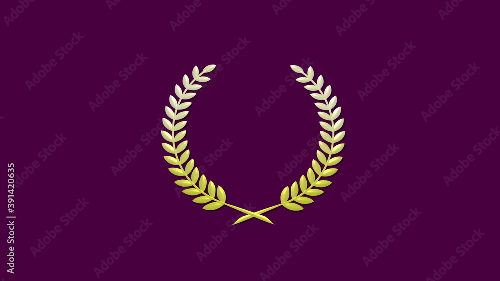 Beautiful yellow gradient 3d wheat icon on pink dark background, New wheat icon Beautiful yellow gradient 3d wheat icon on pink dark background, New wheat icon