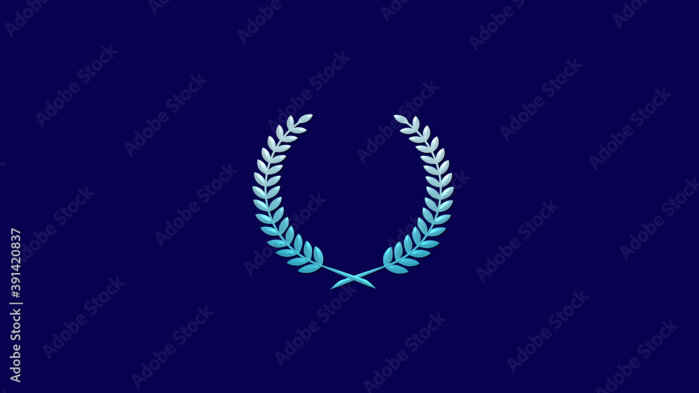 Amazing cyan gradient 3d wheat icon on blue dark background Amazing cyan gradient 3d wheat icon on blue dark background