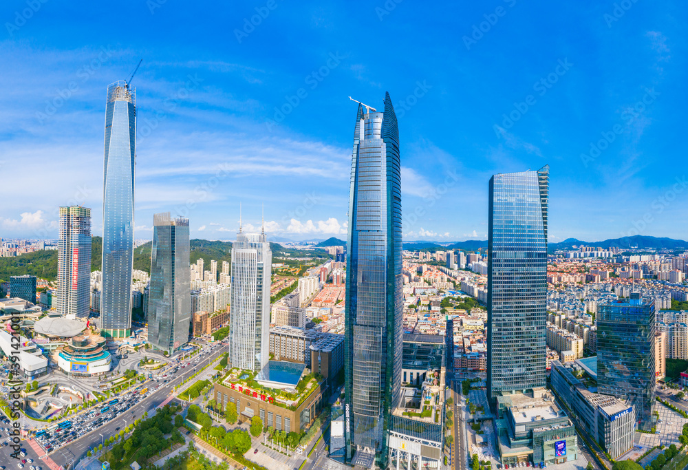 Obraz premium Urban skyline of Dongguan City, Guangdong Province, China