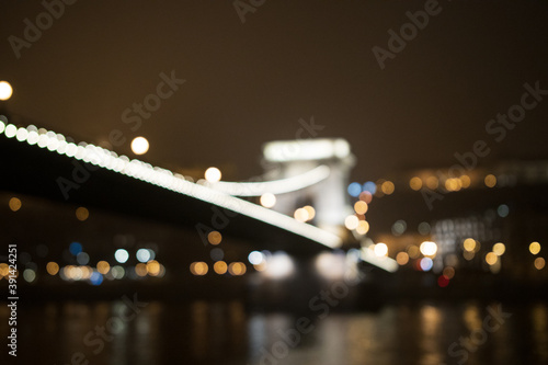 Bokeh night reflections in the water