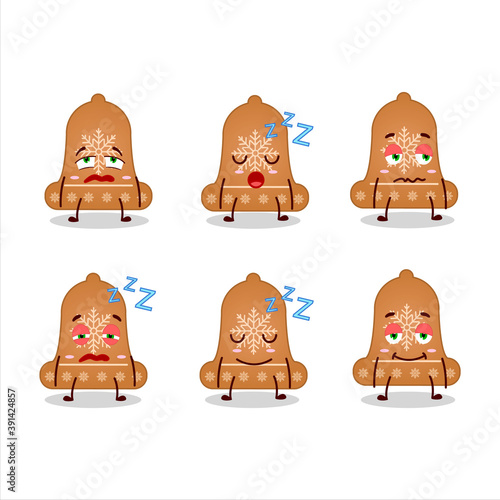 Cartoon character of bell cookie with sleepy expression