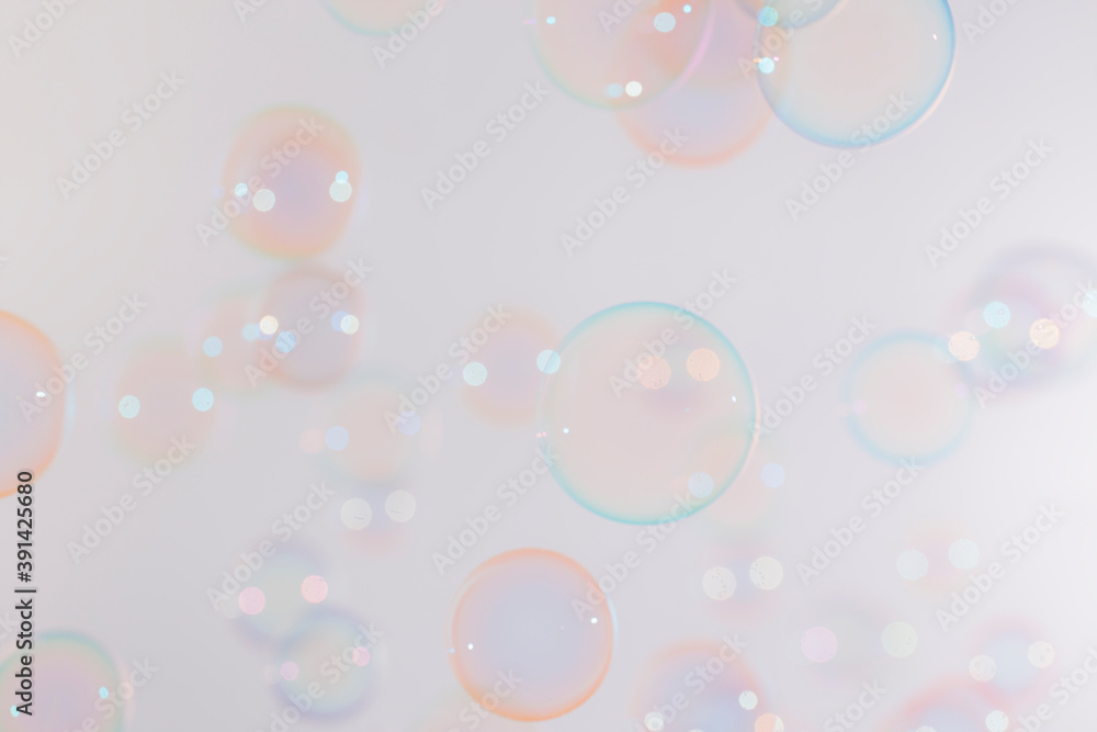 Beautiful pink soap bubbles texture background. Abstract, Natural fresh soapy summer pink background.