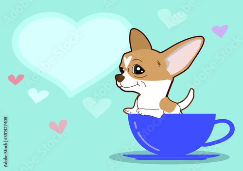 Draw vector character design Chihuahua dog