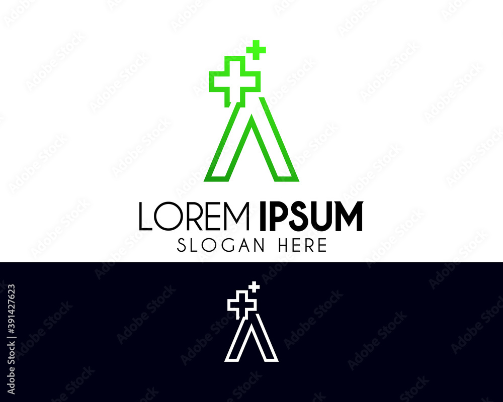 Plus letter A logo design. Medical modern logo suitable for your business company or corporate identity Plus letter A logo design. Medical modern logo suitable for your business company or corporate identity