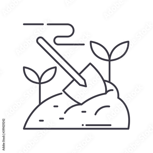 Agriculture icon  linear isolated illustration  thin line vector  web design sign  outline concept symbol with editable stroke on white background.