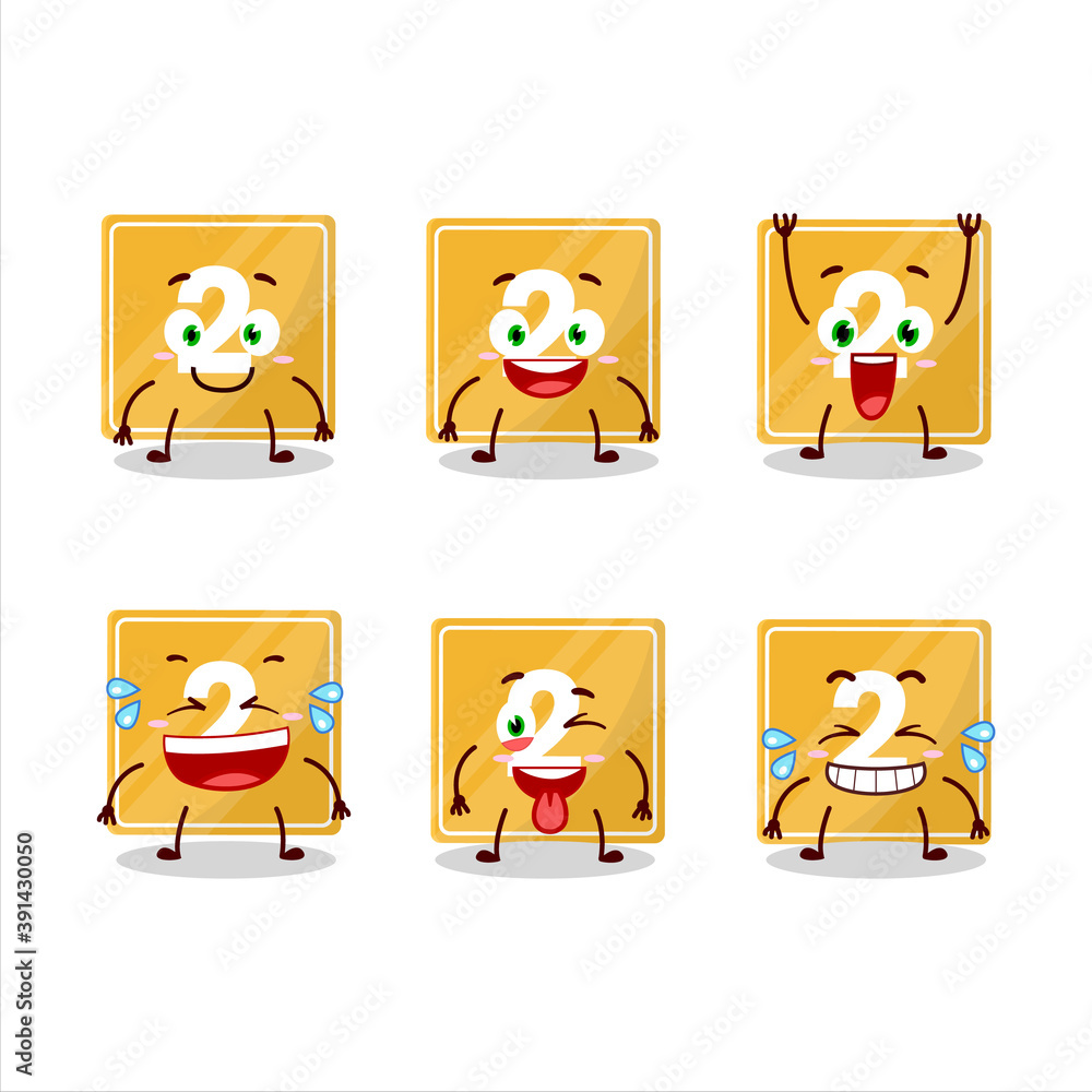 Cartoon character of toys block two with smile expression Cartoon character of toys block two with smile expression