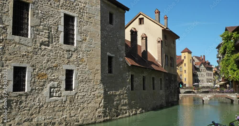 Annecy, Haute Savoie department, Auvergne-Rhône-Alpes, France. The old city alond the Thiou river.
