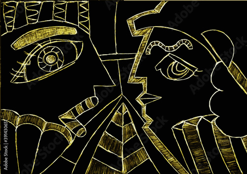 symbol on black background