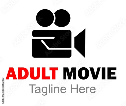 adult movie logo design concept 