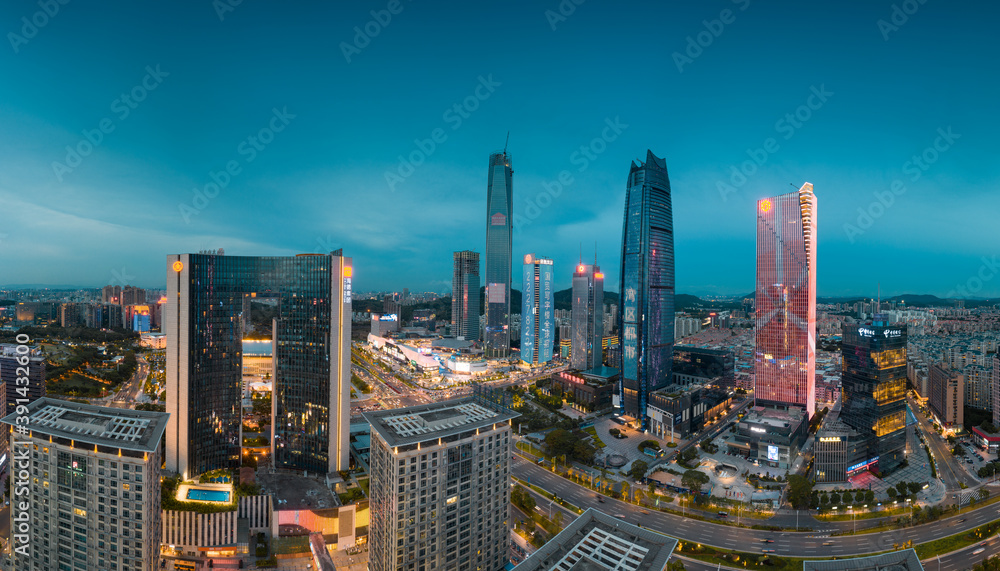 Night view of Dongguan City, Guangdong Province, China
