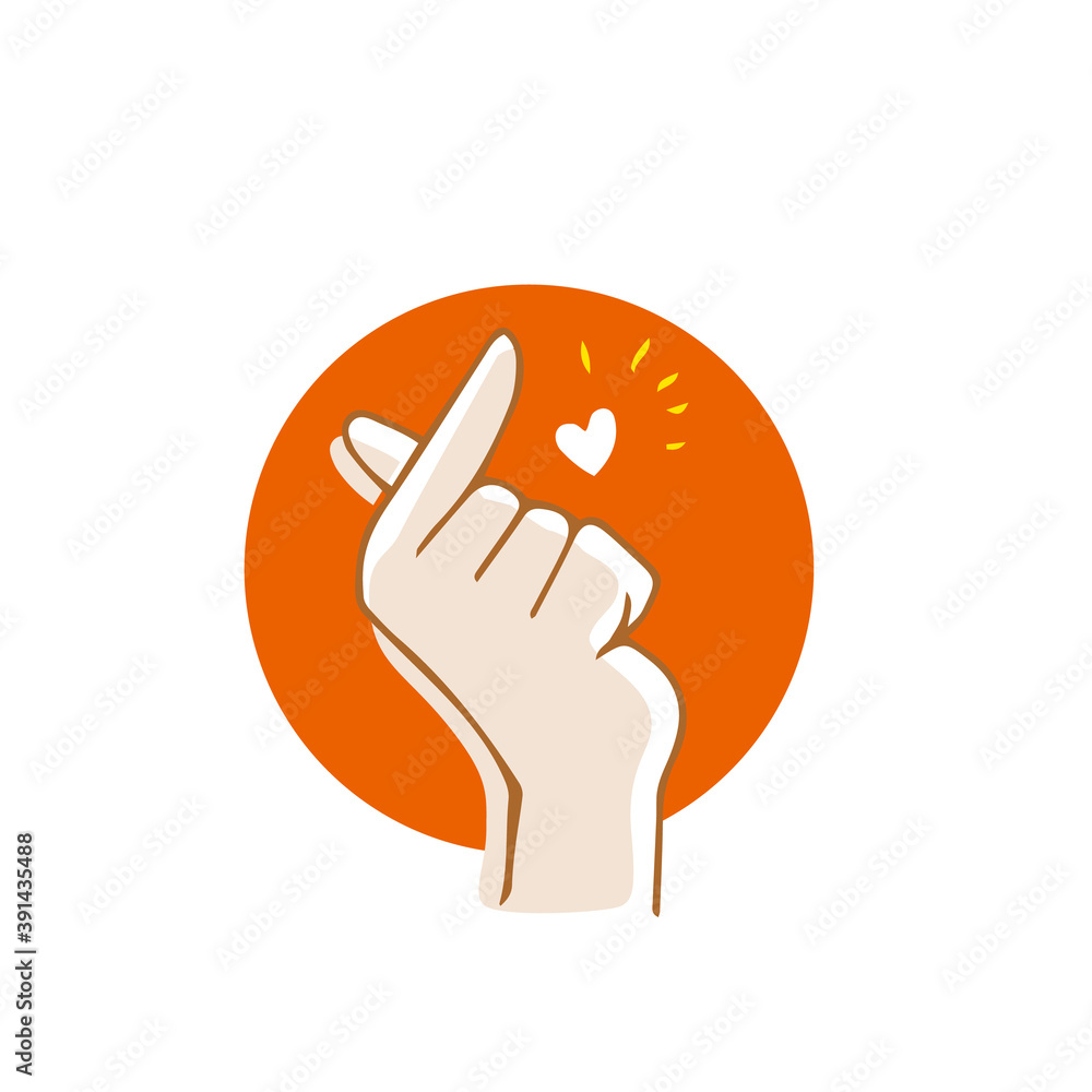キュンです 指ハート ジェスチャー 若者言葉 アイコン Stock Vector Adobe Stock