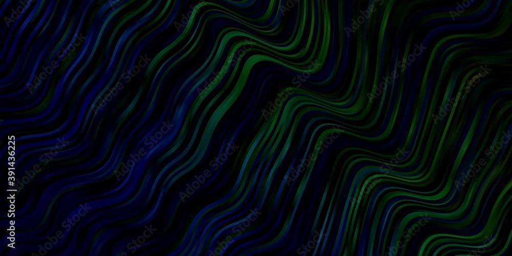Fototapeta premium Light Blue, Green vector background with bent lines.