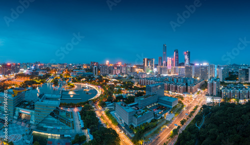 Night View of Central Square of Dongguan City, Guangdong Province, China © Weiming