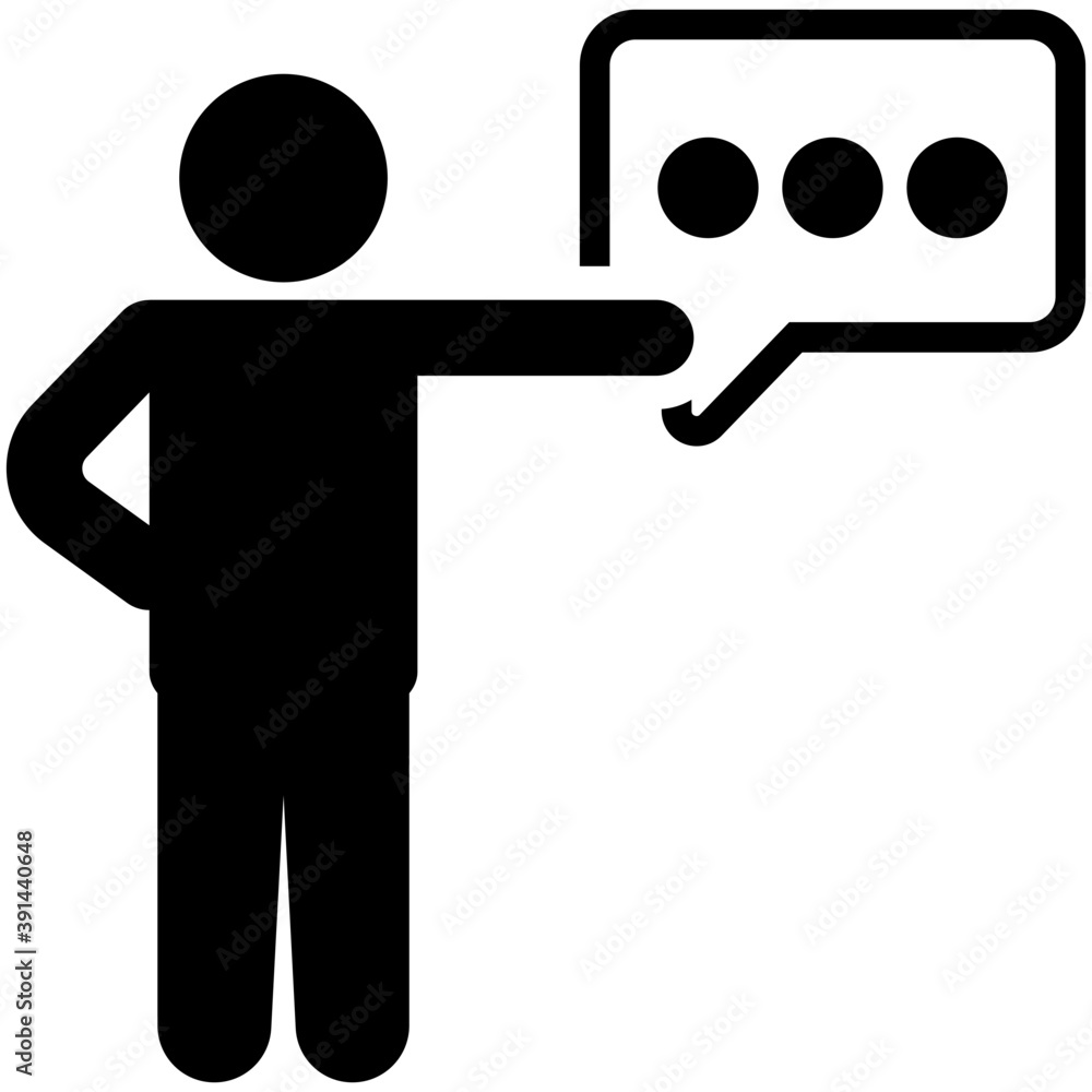 Solid icon design of a person with message icon symbolising consultant
Solid icon design of a person with message icon symbolising consultant