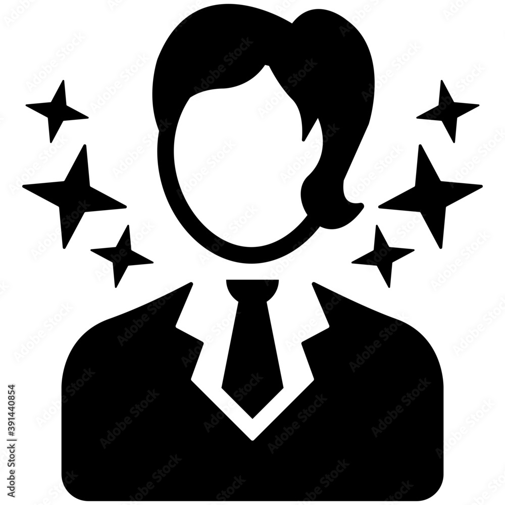 A concept of business woman rating, solid icon design
A concept of business woman rating, solid icon design