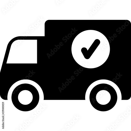 
Check marked shipping van concept of free shipping 
