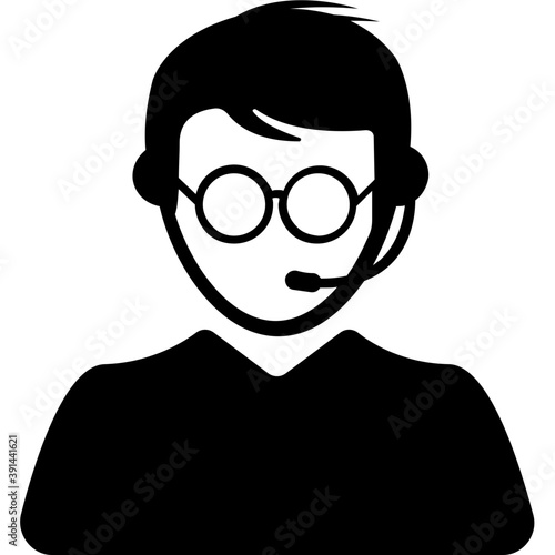 
Customer support representative with headset 
