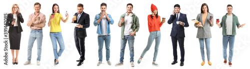 Different people with cups ...