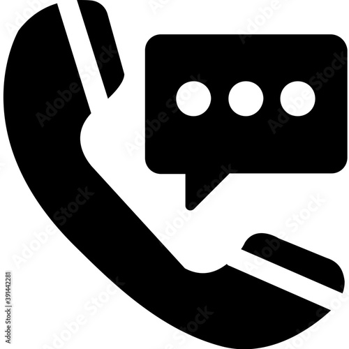 
Phone reciever with chat bubble, communication concept
