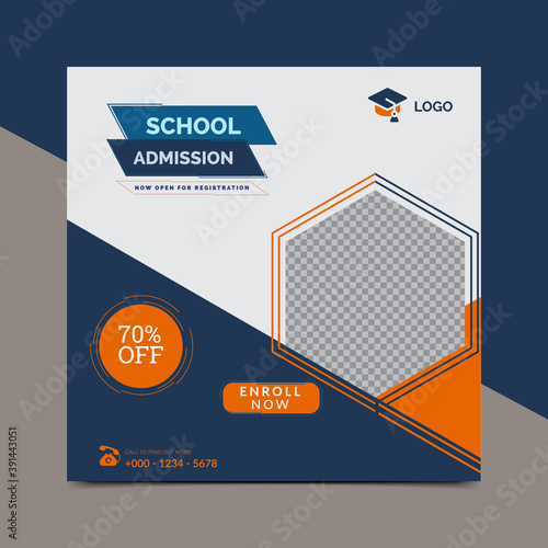 School admission social media post template