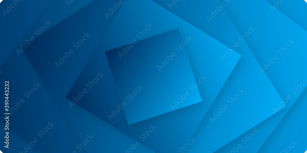 Blue abstract background with 3D square shapes elements