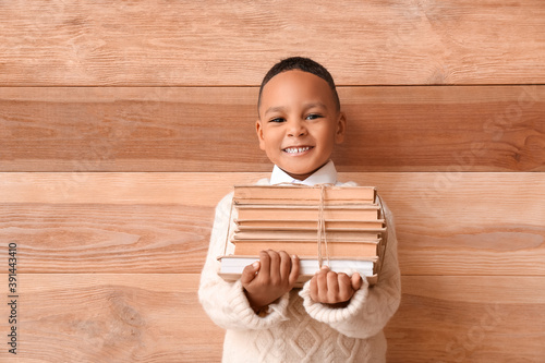 Cute African-American boy w...