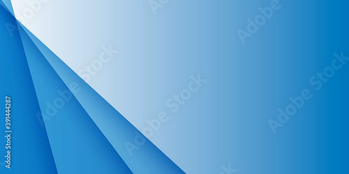 Blue triangle abstract presentation background with paper cut style