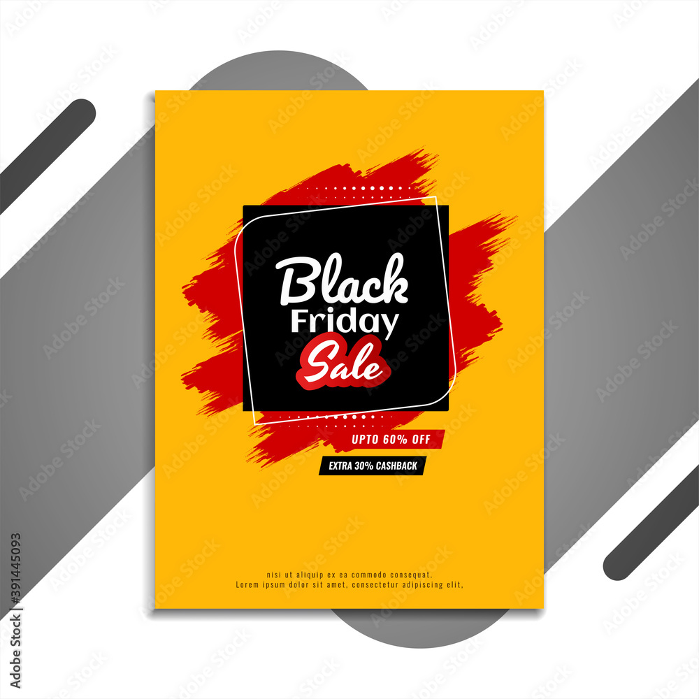 Illustration of Black friday sale brochure yellow template