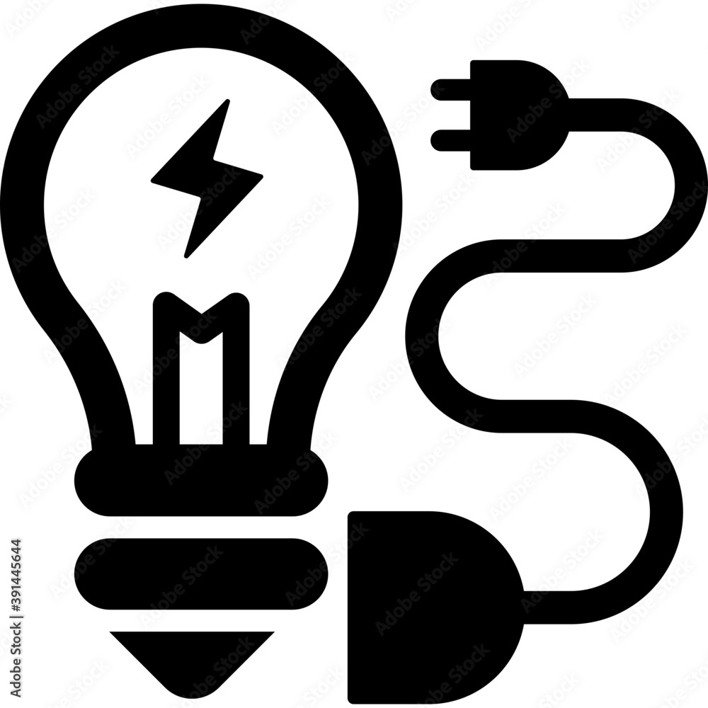
A bulb with power socket, concept of power electricity
