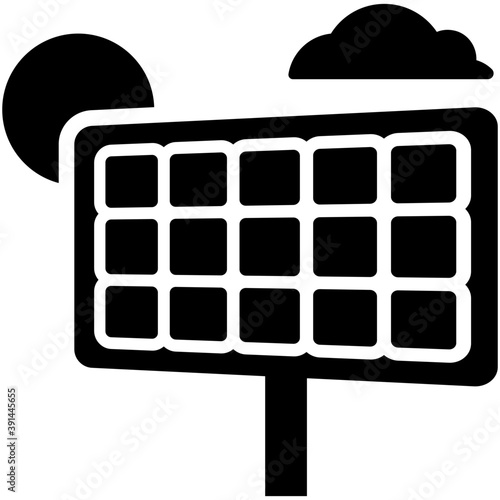 
A solar panel fixed on a pole
