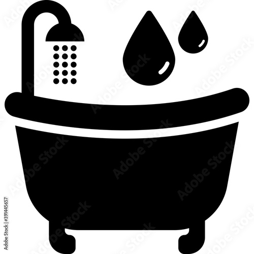 
A hot water bathing tub with shower
