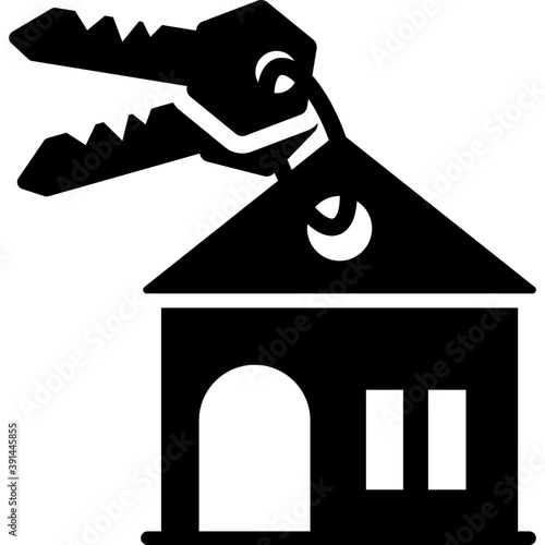 
A house with two keys, concept of house access
