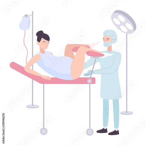 Delivering Baby Flat Composition
