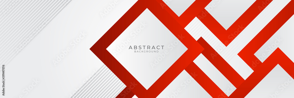 Modern red white abstract banner background with red square lines. Vector illustration design for presentation, banner, cover, web, flyer, card, poster, wallpaper, texture, slide, magazine Modern red white abstract banner background with red square lines. Vector illustration design for presentation, banner, cover, web, flyer, card, poster, wallpaper, texture, slide, magazine