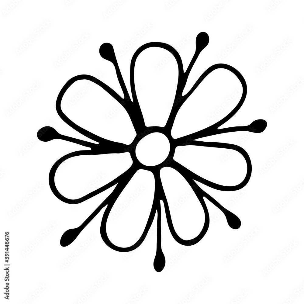 Floral sketch. Social media story floral element Floral sketch. Social media story floral element