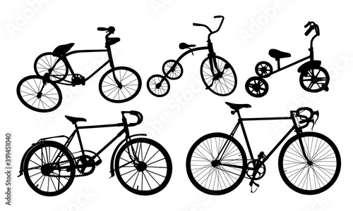 A Set of Silhouette of a old bike.


