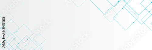 Vector banner design, illustration technology with line pattern over dark blue background. Modern hi tech digital technology concept. Abstract internet communication, future science techno design