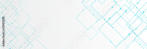 Vector banner design, illustration technology with line pattern over dark blue background. Modern hi tech digital technology concept. Abstract internet communication, future science techno design