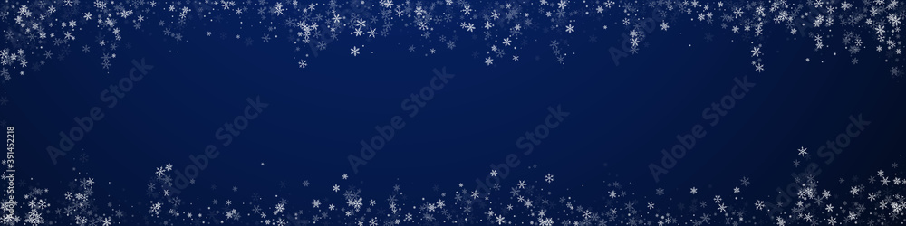 Beautiful snowfall Christmas background. Subtle fl - obrazy, fototapety, plakaty 