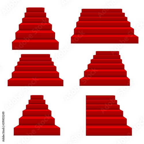 Festive events red stairs. Vector.